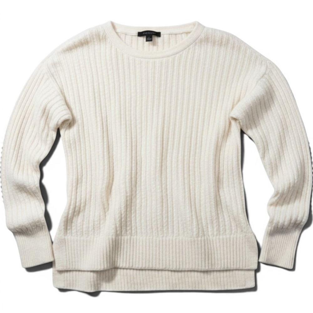 NWOT Ann Taylor Ribbed Alpaca Wool Blend Sweater S Cream Soft Cozy - Picture 1 of 7